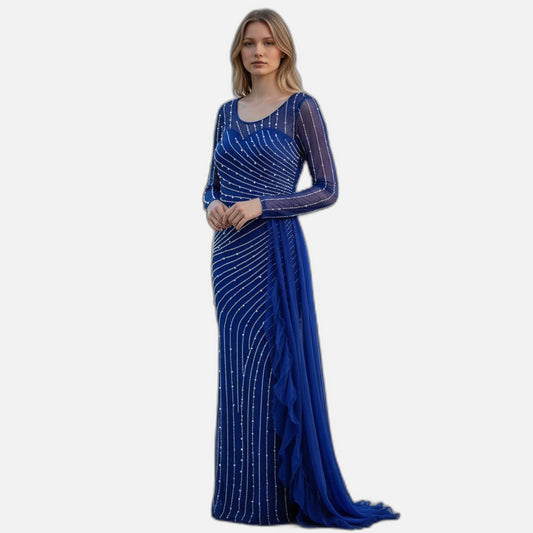 Sequined Party Dress - Royal Blue Brilliance