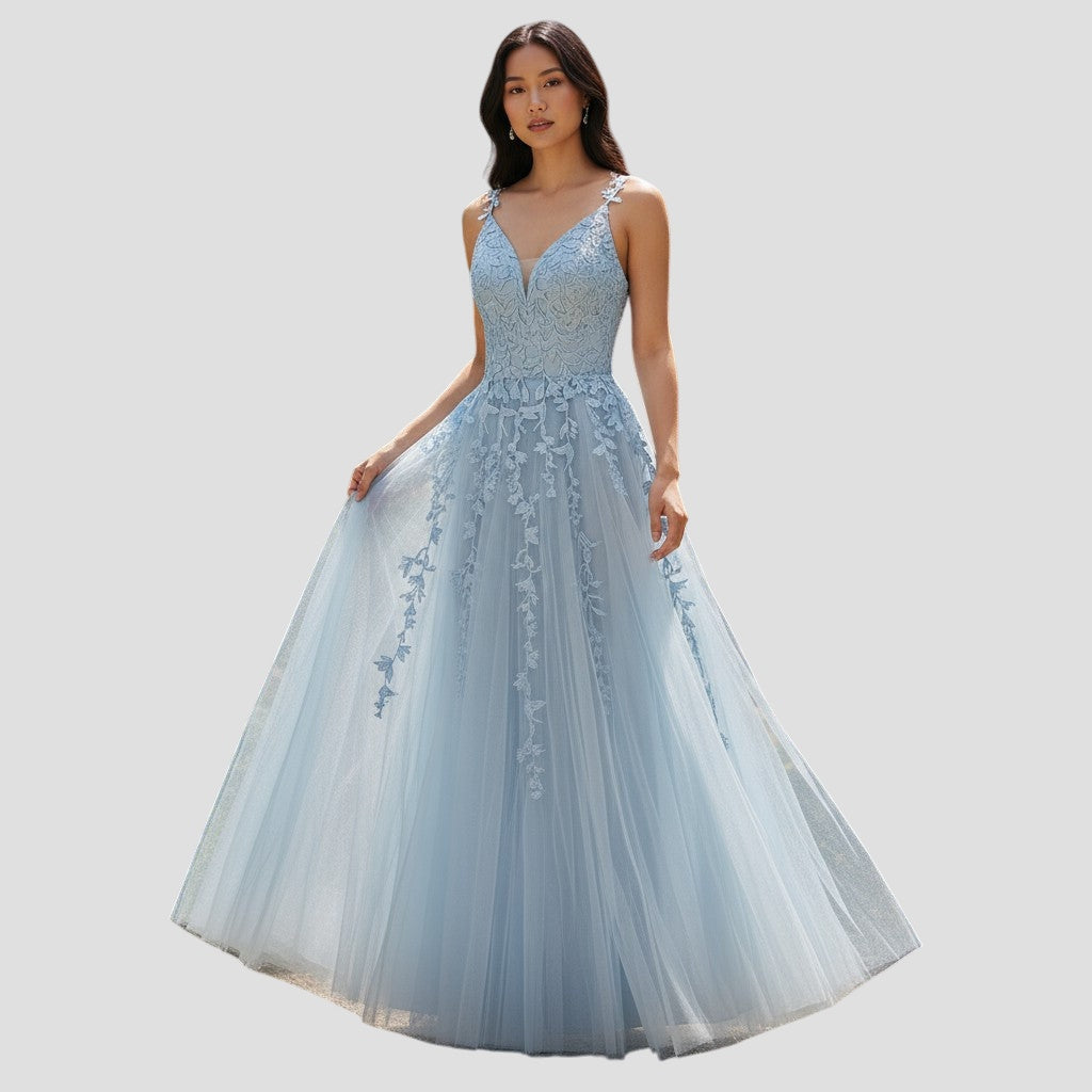 Sky-Blue Daydream Maxi Dress: Float into Style!