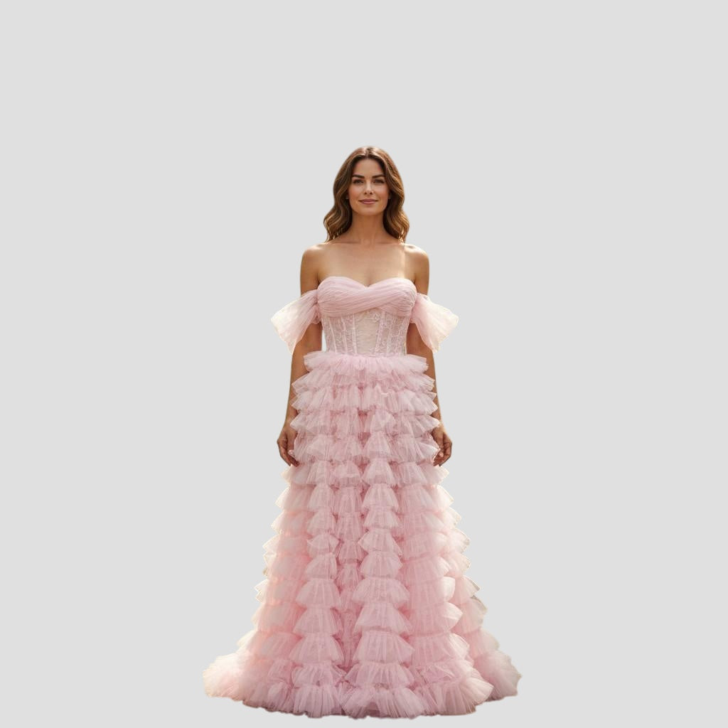 Whimsical Pink Cotton Candy Couture Dress