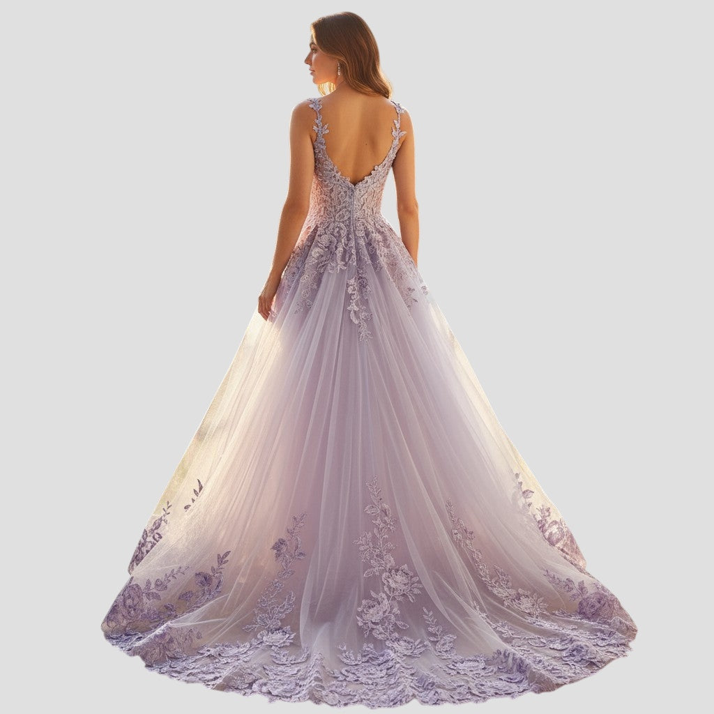 Lavender Dreamscape Ball Gown: Dance Like No One's Watching!