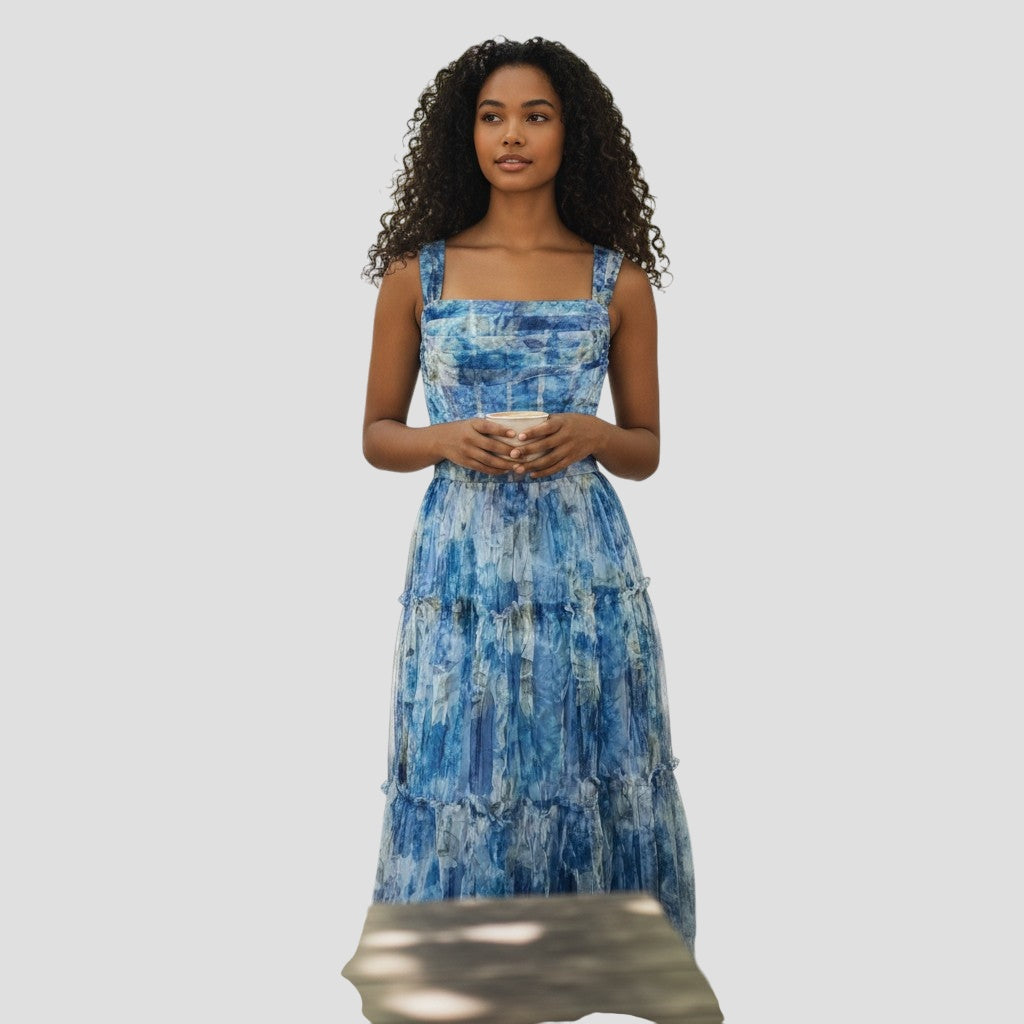 Dreamy Ocean Wave Maxi Dress: Make a Splash this Season!