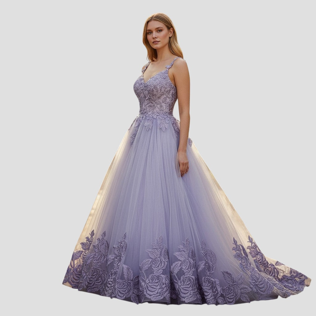 Lavender Dreamscape Ball Gown: Dance Like No One's Watching!