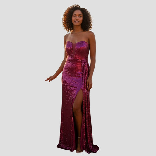 Sparkle Like You Mean It Strapless Sequin Gown