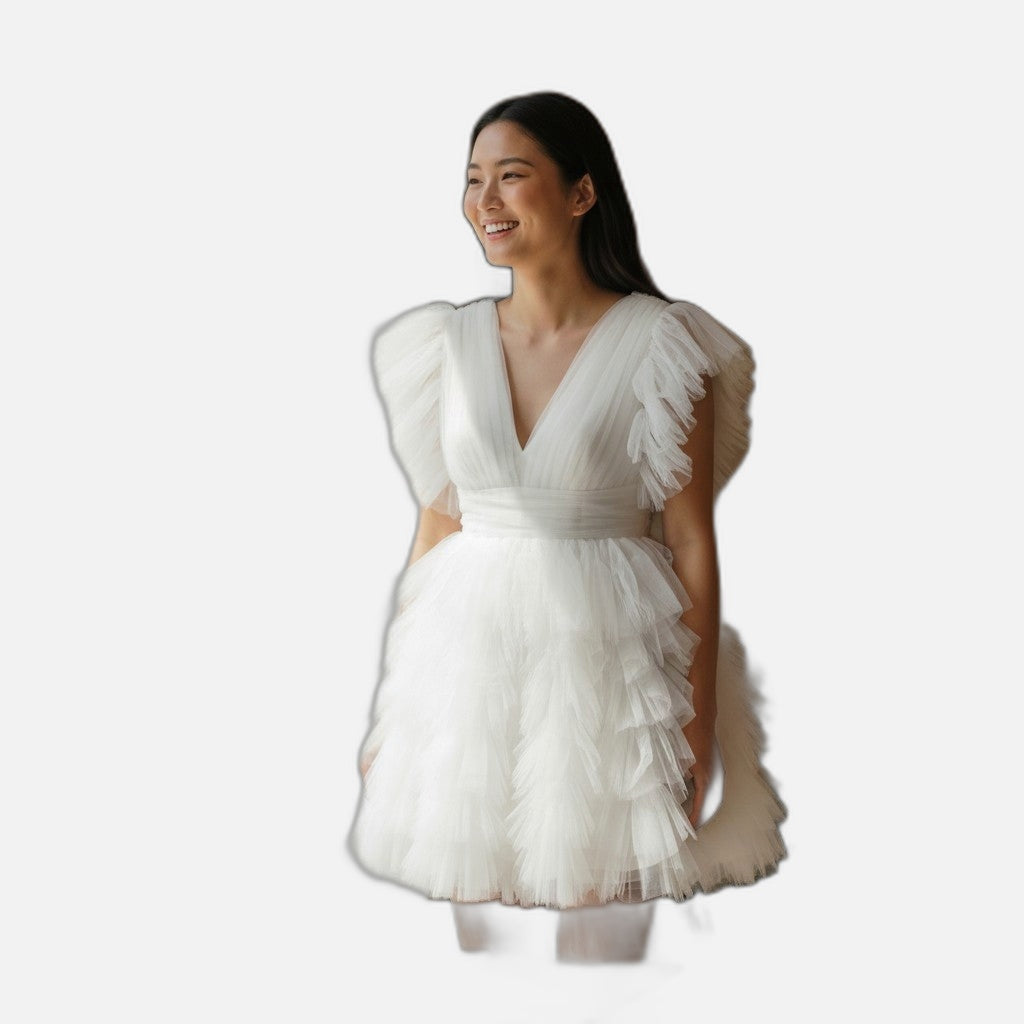 Cloud Nine Ruffled Tulle Dress: Float Like a Feather