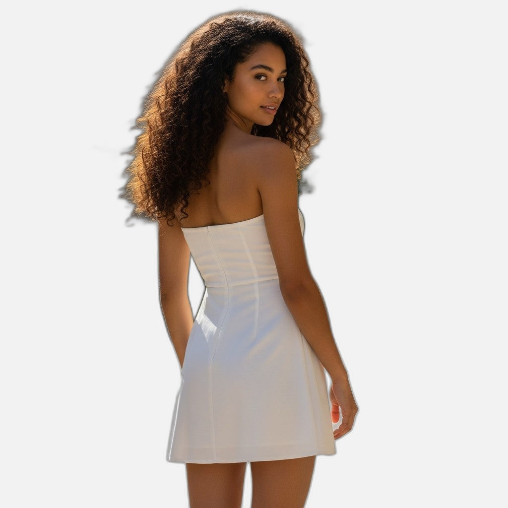 Elegant Strapless Dress with Bow - The Ultimate Flirt Alert!