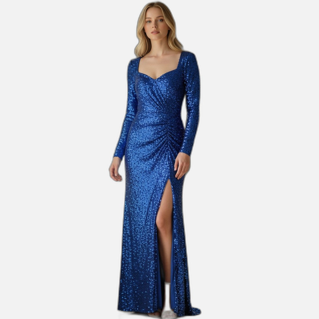 Sequined Party Dress - Ocean Blue Odyssey