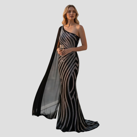 Glamour Wave: The One-Sleeved Stunner for Every Occasion