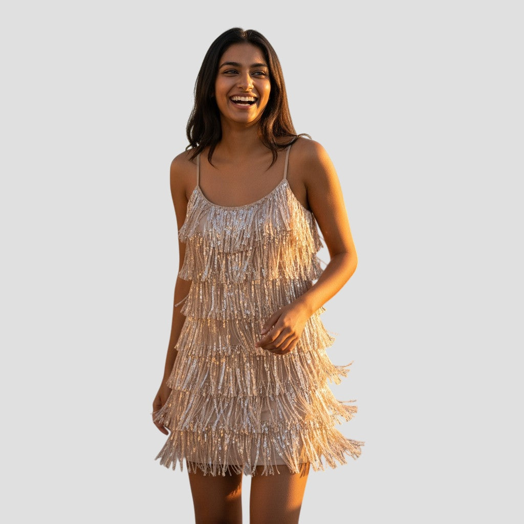 Glimmering Delight: The Perfect Party Fringe Dress