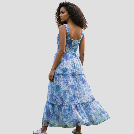 Dreamy Ocean Wave Maxi Dress: Make a Splash this Season!