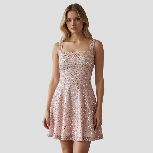 Bubbling Blush Bow-Tie Delight Dress