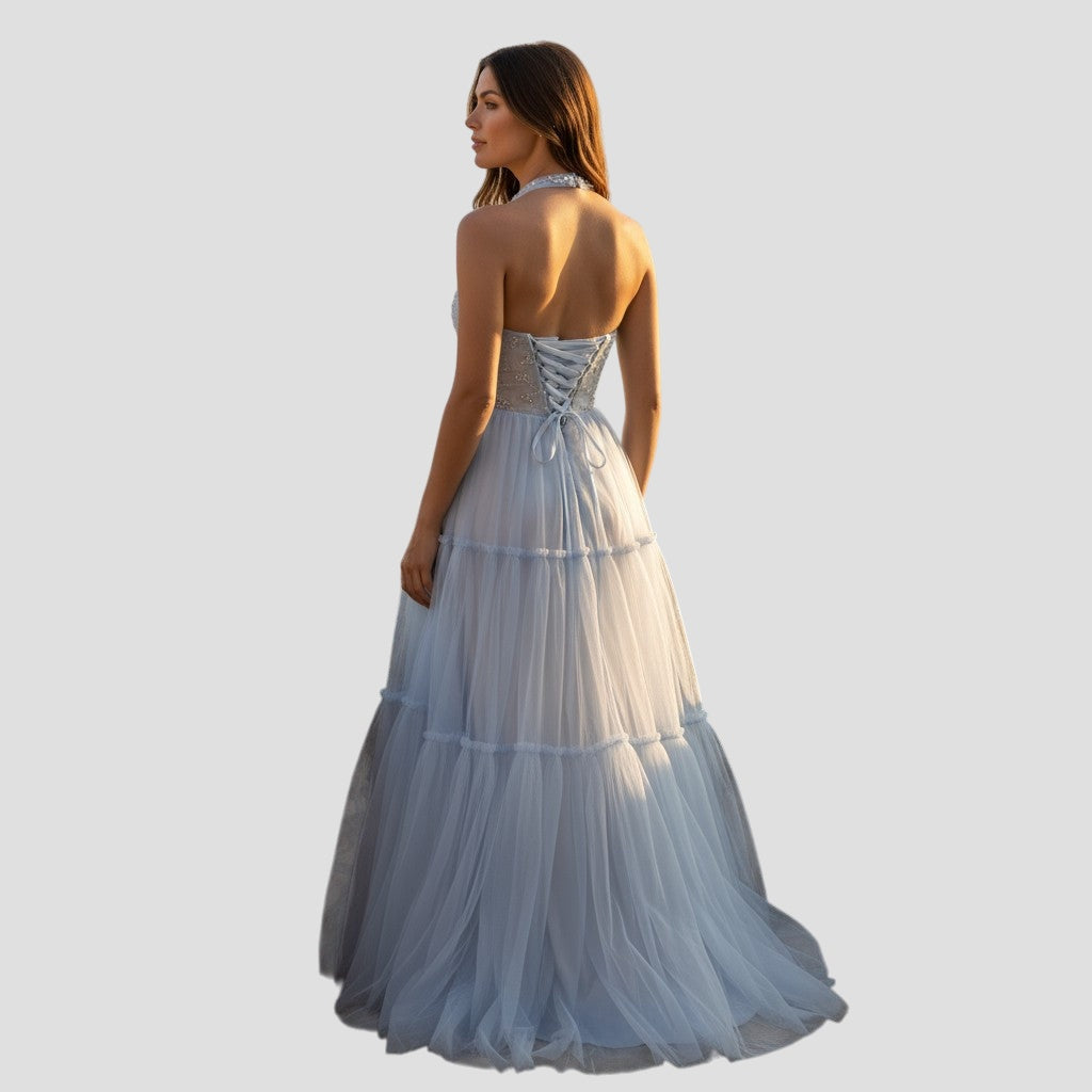 Celestial Charm: Starlit Tulle Party Dress