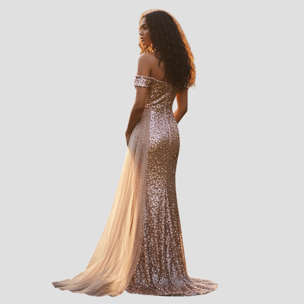Starlit Glamour: Sparkling Mermaid Evening Gown
