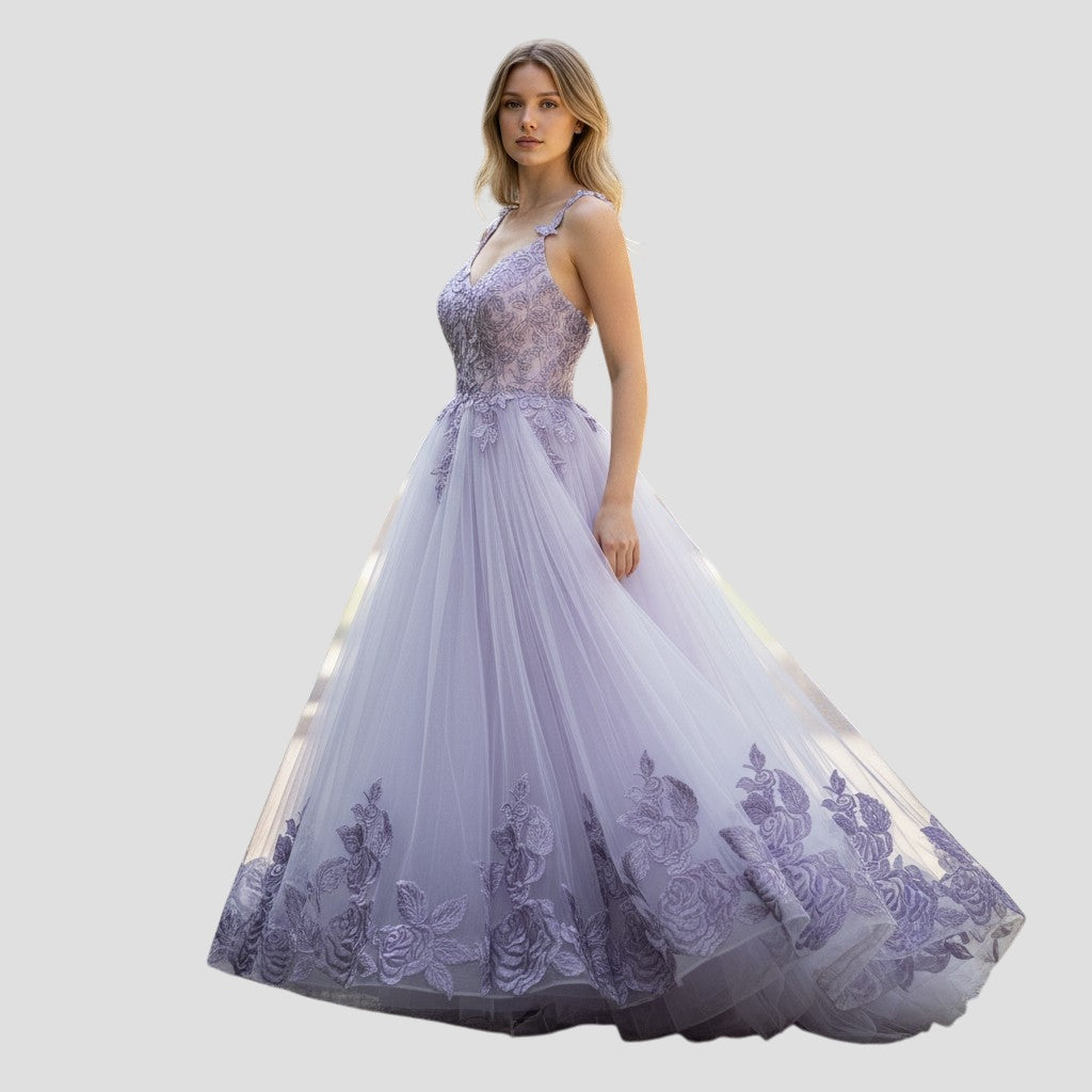 Lavender Dreamscape Ball Gown: Dance Like No One's Watching!