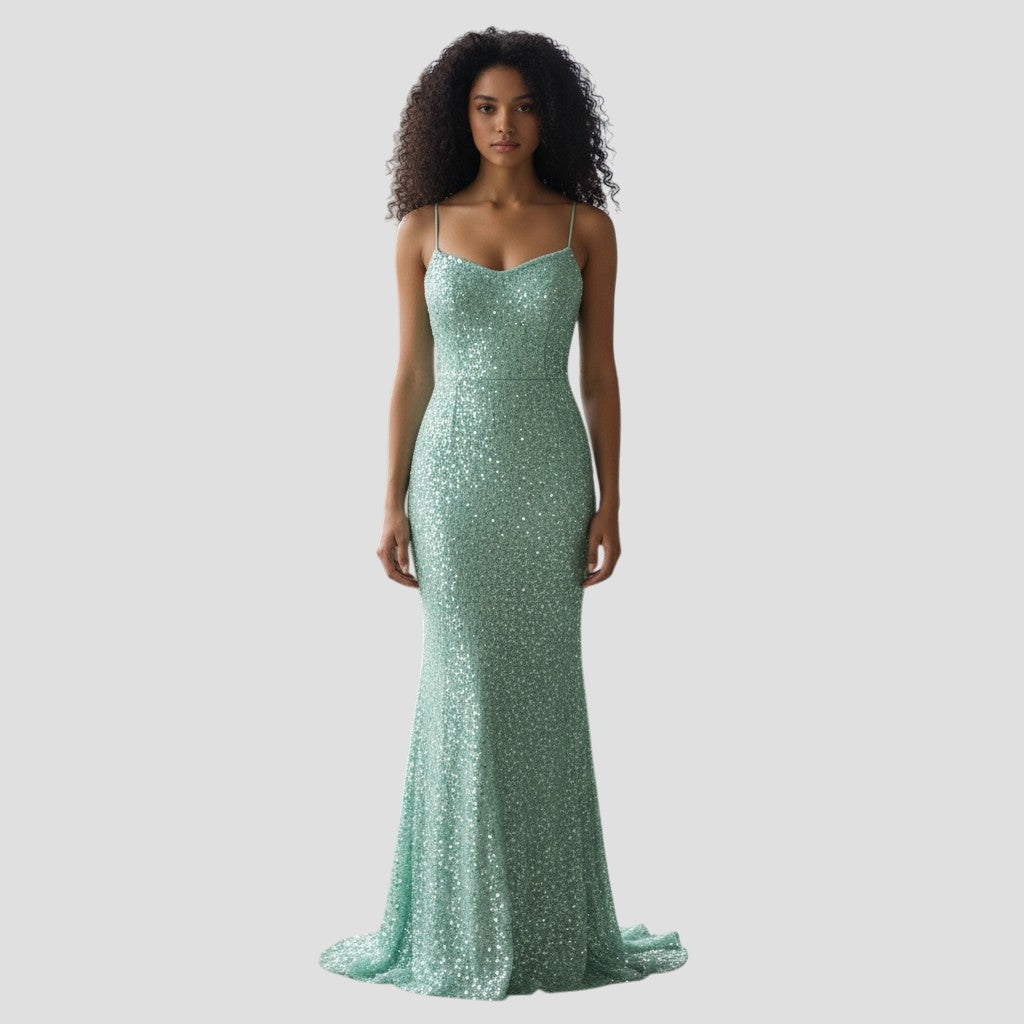Aqua Shimmer Mermaid Gown: Dazzle & Dance the Night Away