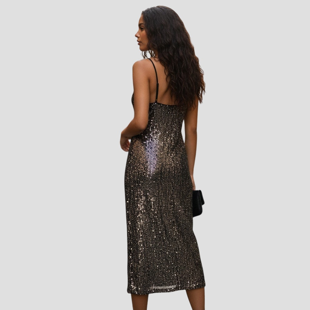 Shimmering Stardust Slip Dress: Shine Like the Cosmos