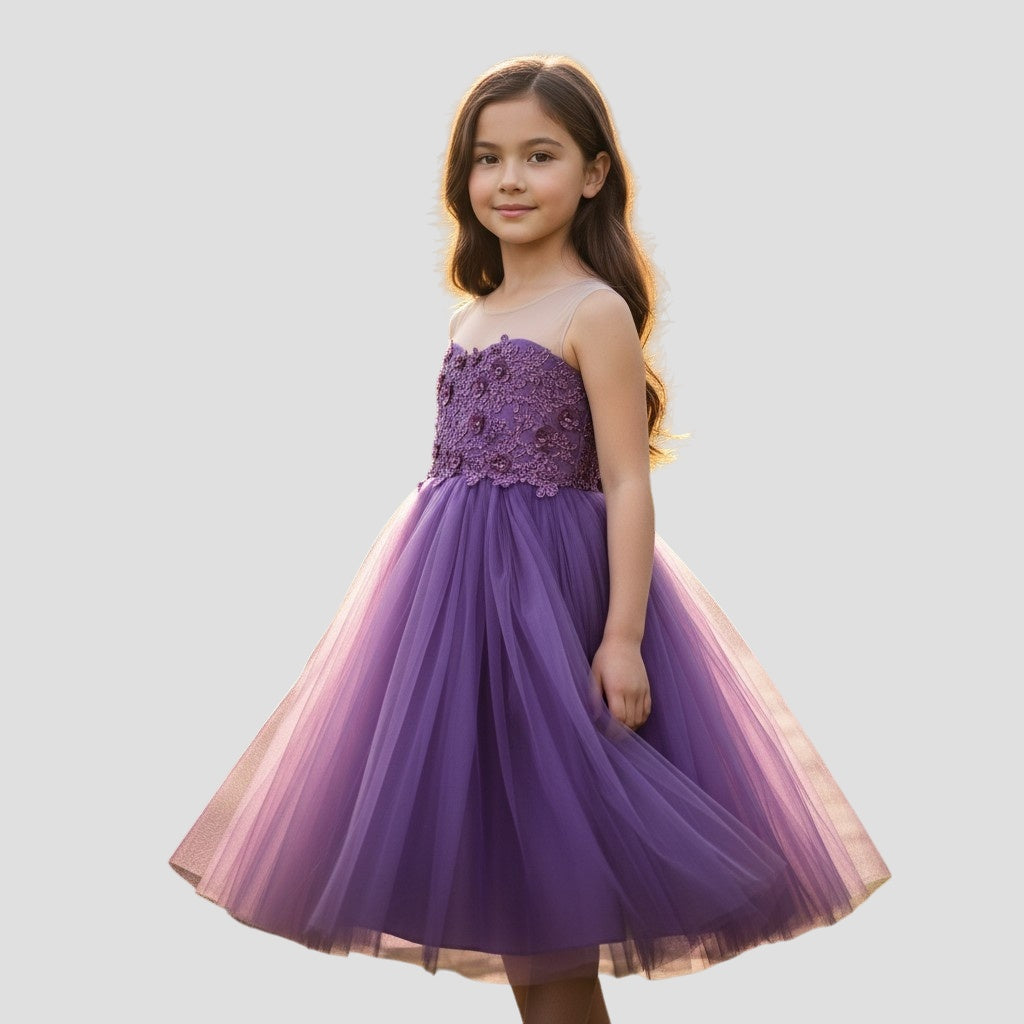 Regal Radiance: Whimsical Purple Gown for Enchanting Occasions