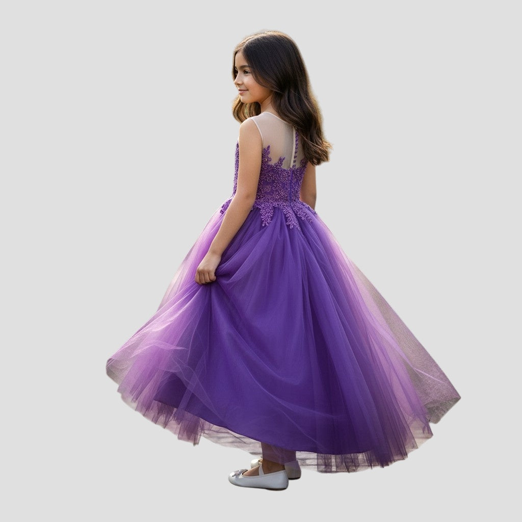 Regal Radiance: Whimsical Purple Gown for Enchanting Occasions