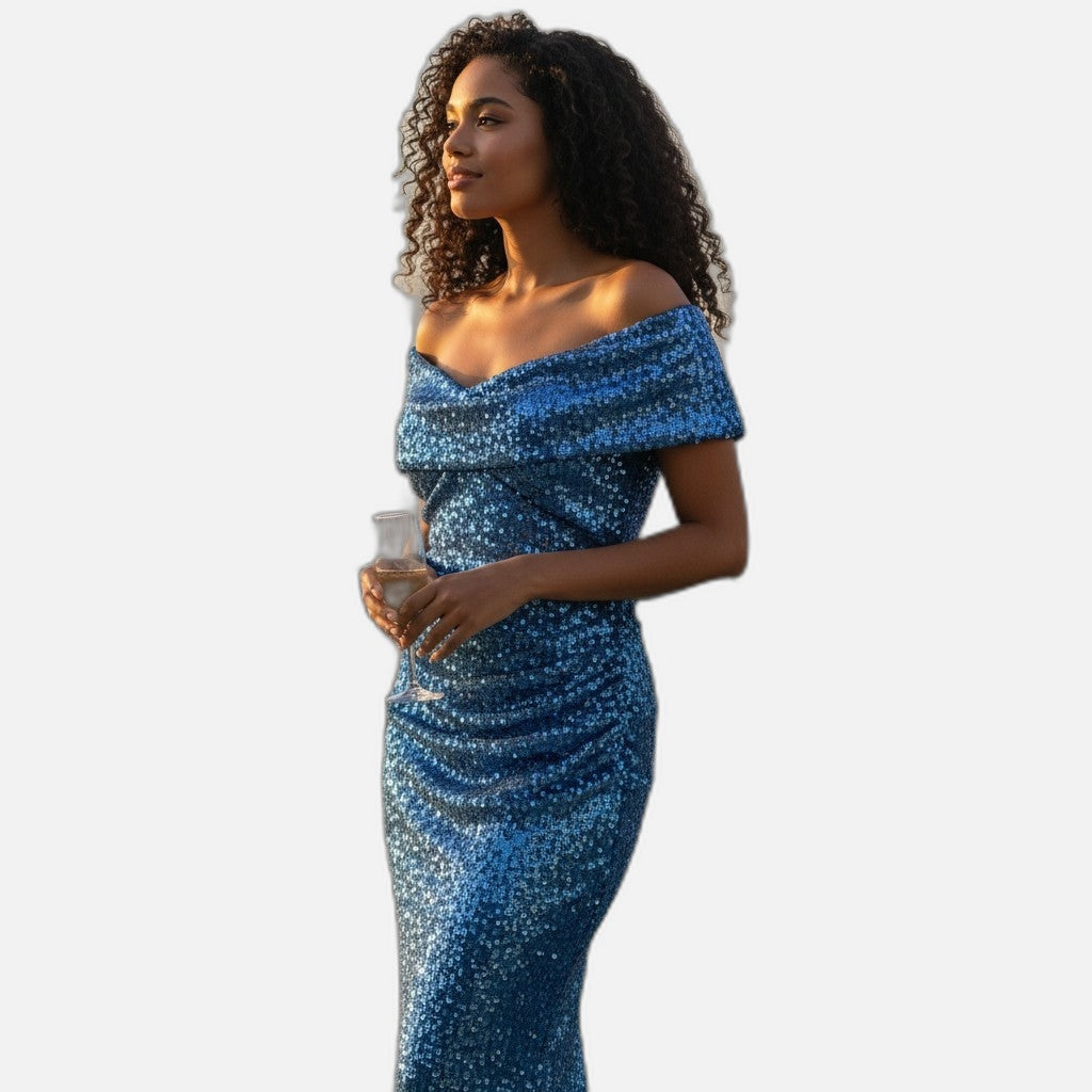 Dazzling Sequin Evening Dress - Shine Bright Like a Disco Ball