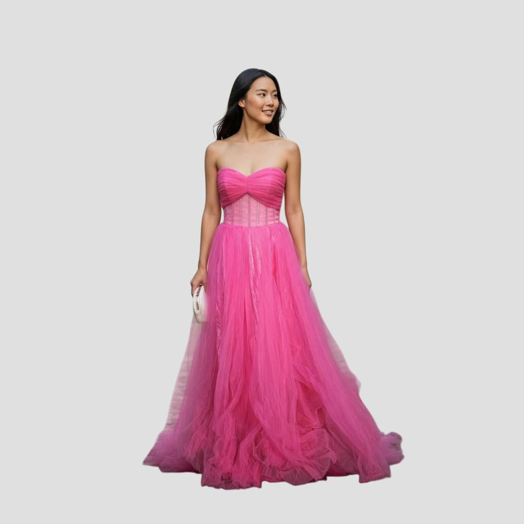 Bubblegum Bliss Evening Gown: Flutter into Fabulousness!