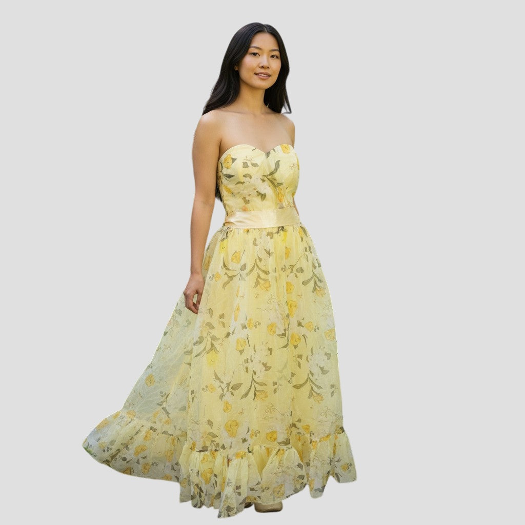 Sunshine Serenade Floral Midi Dress
