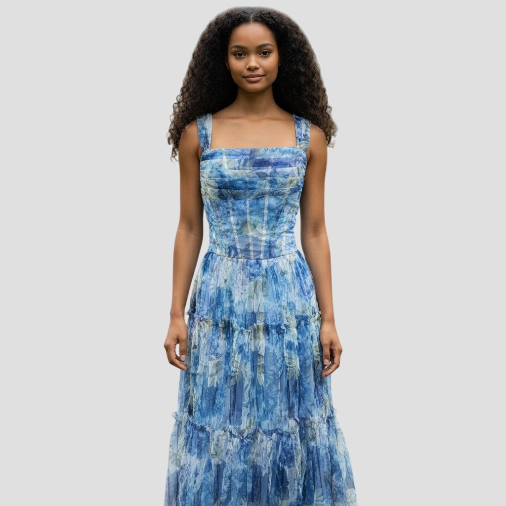 Dreamy Ocean Wave Maxi Dress: Make a Splash this Season!