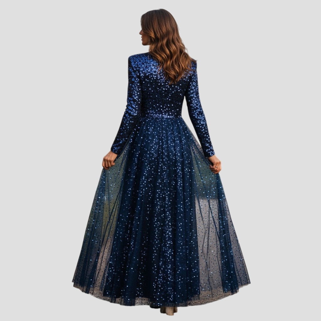 Dazzling Midnight Stardust Gown