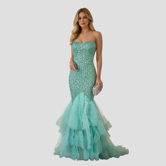 Aqua Dreamy Sparkle Mermaid Dress