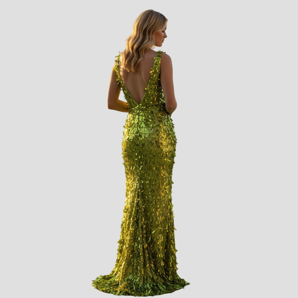 Disco Inferno Glamour Gown: Shine Bright Like a Neon Light