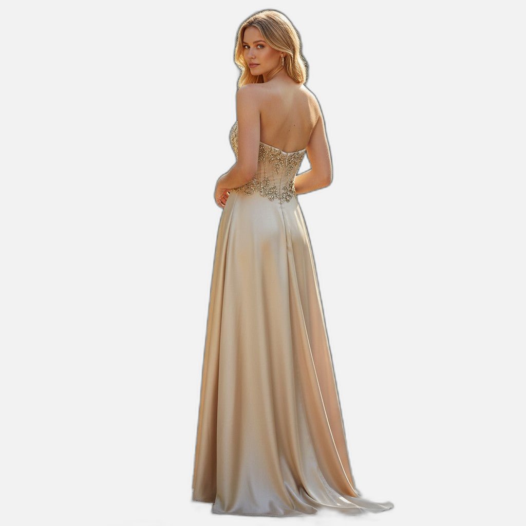 Sequined Party Dress - Champagne Toast Elegance