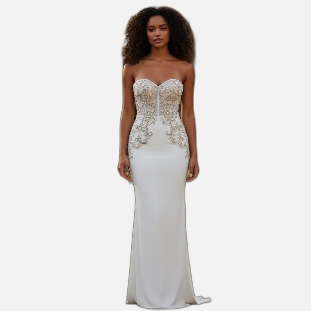 Glamorous Strapless Evening Dress or Bridal Gown