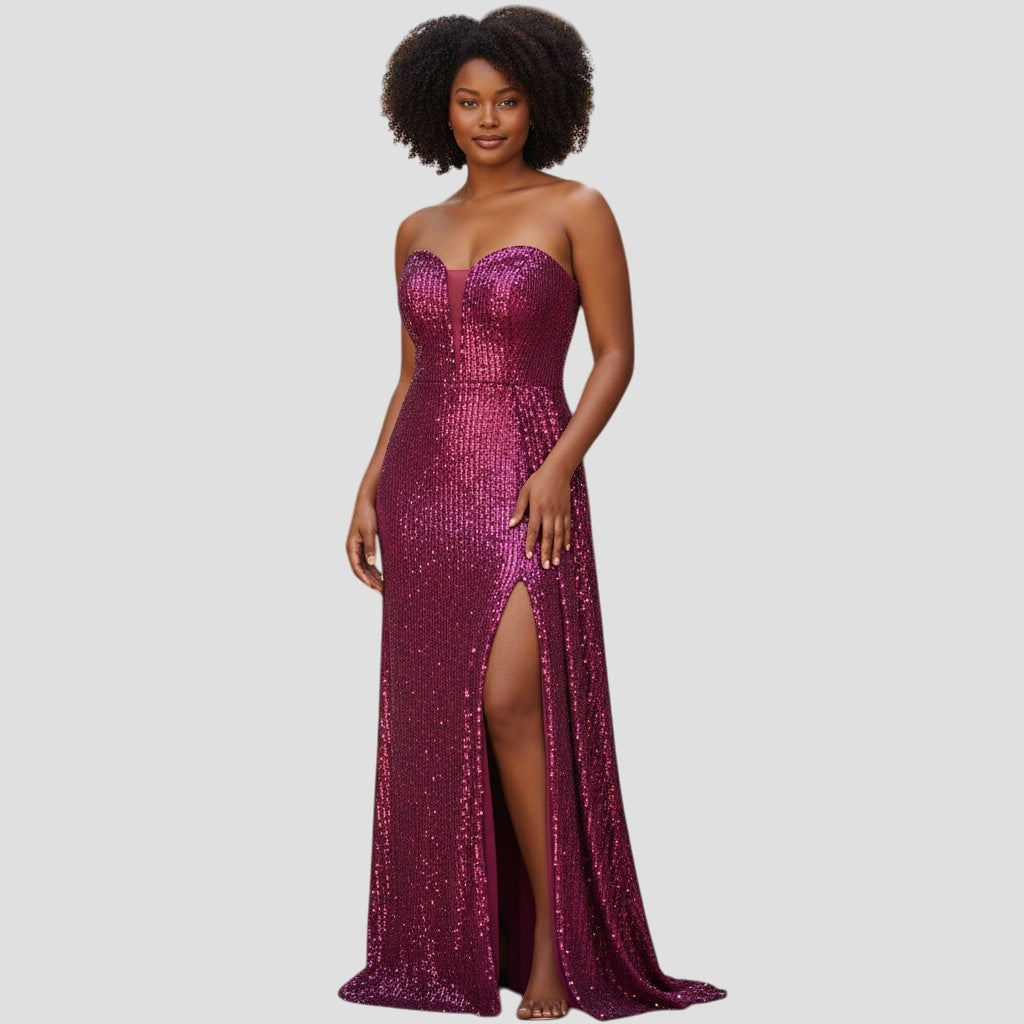 Sparkle Like You Mean It Strapless Sequin Gown