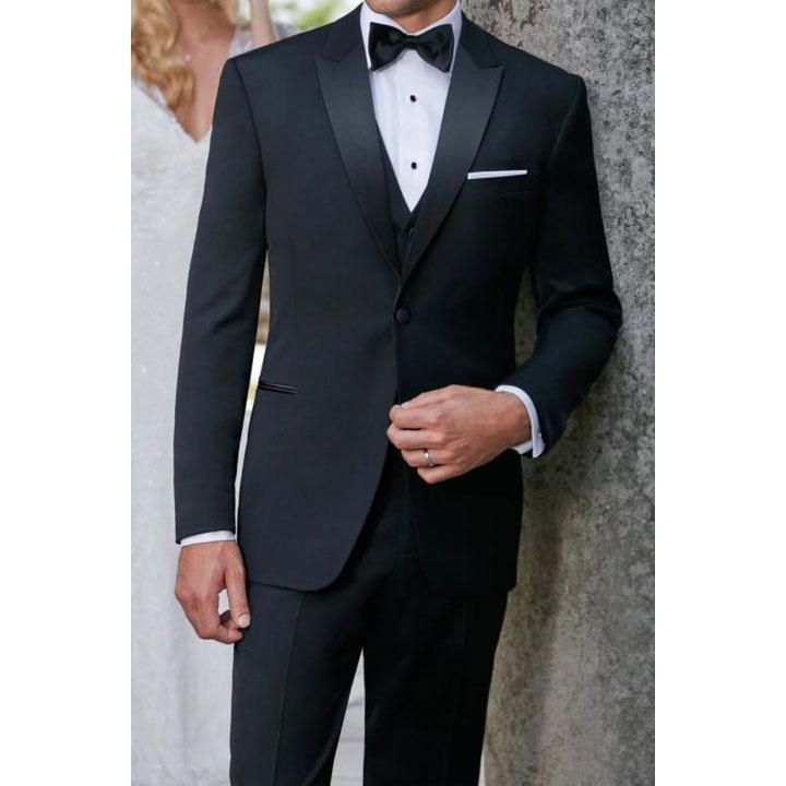 "Milan" Black Tuxedo Jacket Peak (Separates)-0