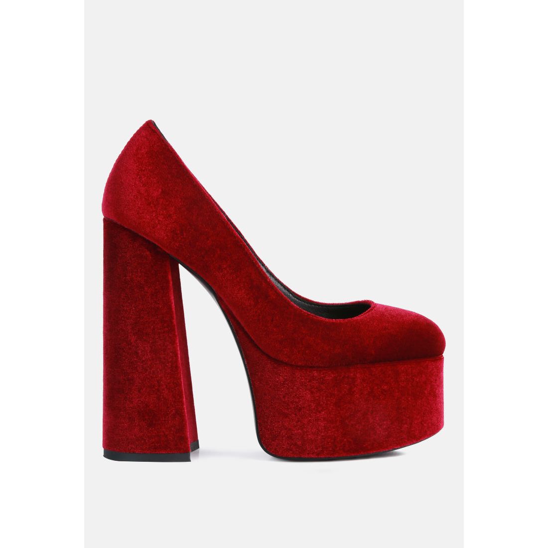 Old Novelty Platform Heel Velvet Pumps-5