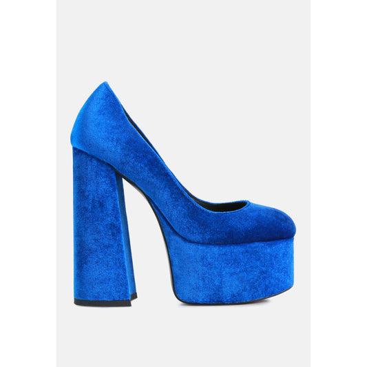 Old Novelty Platform Heel Velvet Pumps-0