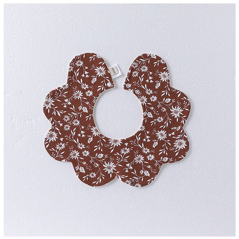 Adorable Simple Pattern Cotton Snap-on Flowers Shaped Bib-12