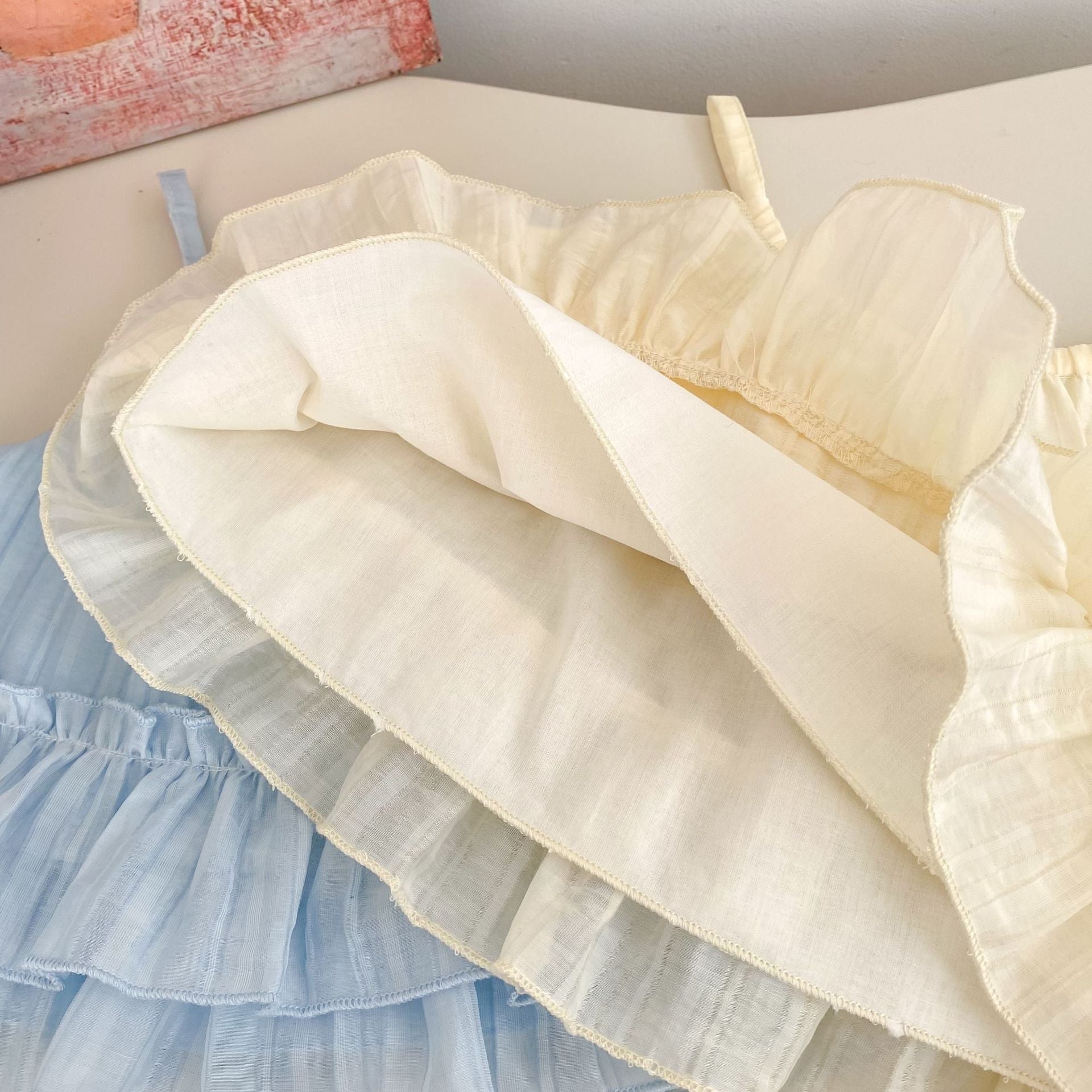 Summer Baby Kids Solid Color Sleeveless Top Ruffle Vest and Pants Clothing Set for Girls-3