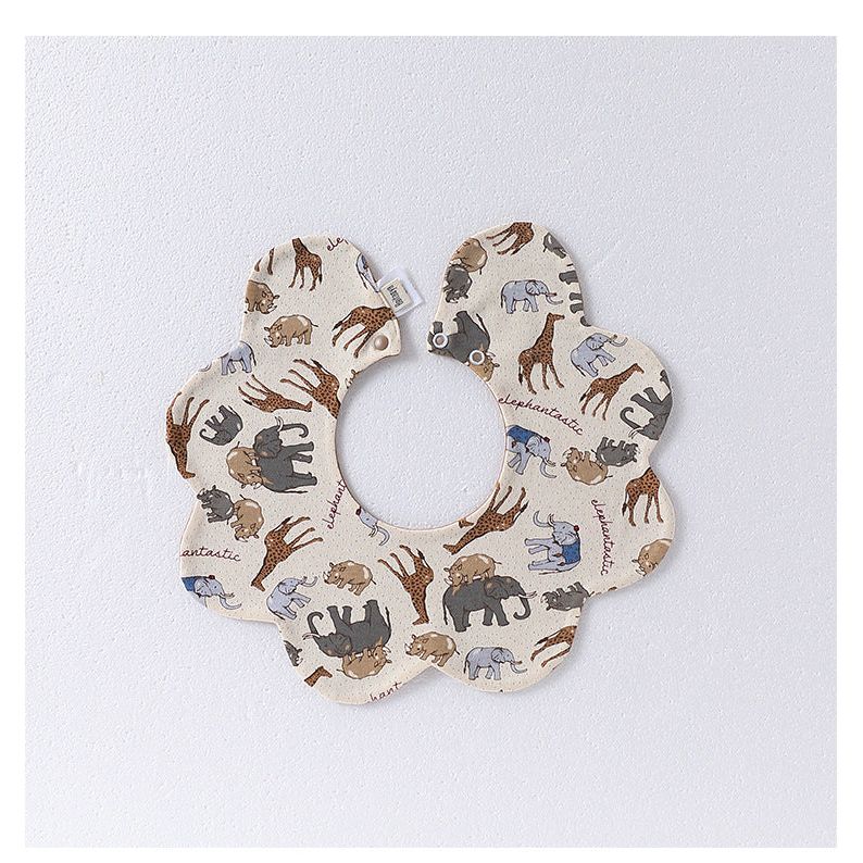 Adorable Simple Pattern Cotton Snap-on Flowers Shaped Bib-7