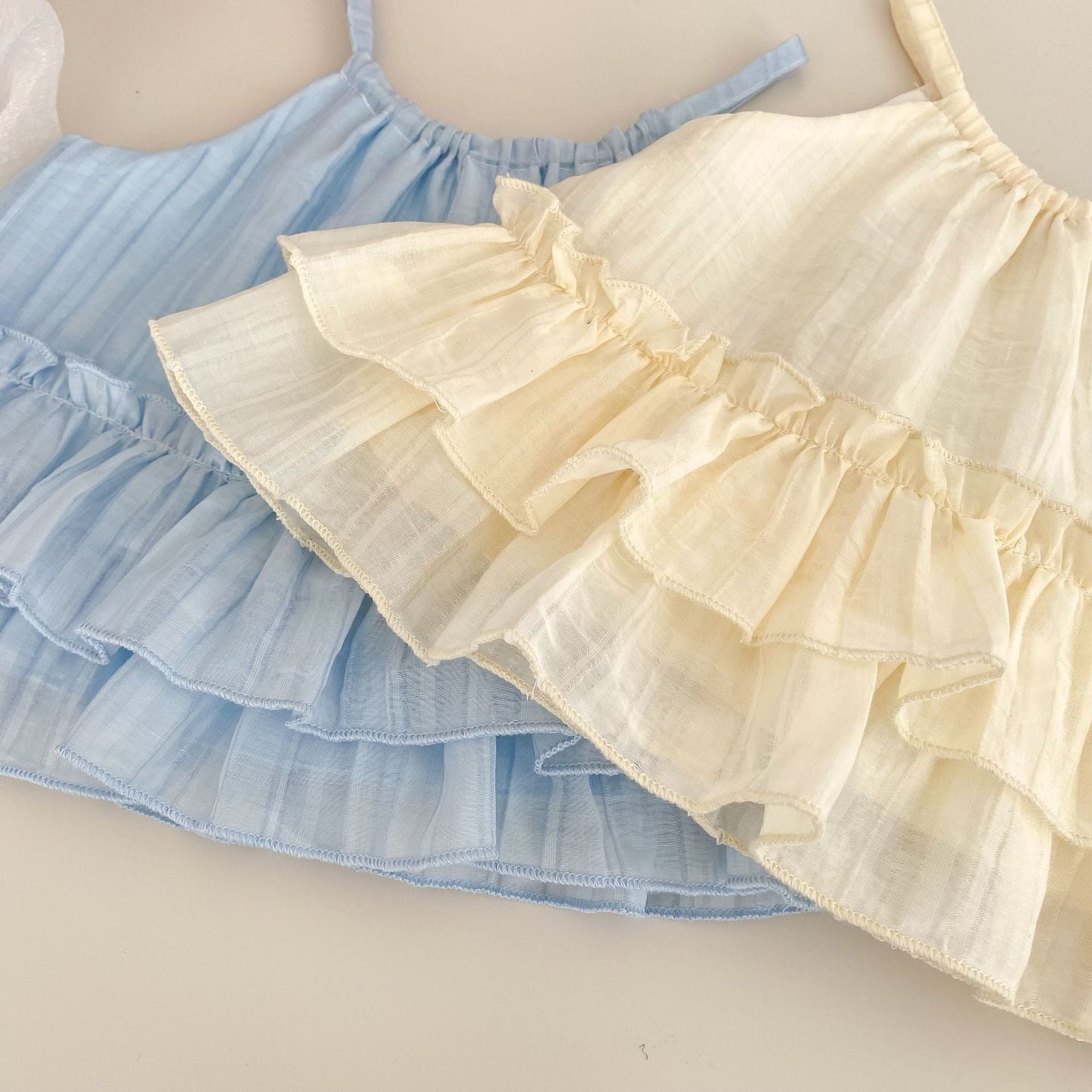 Summer Baby Kids Solid Color Sleeveless Top Ruffle Vest and Pants Clothing Set for Girls-4
