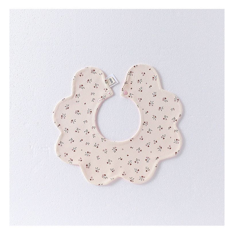 Adorable Simple Pattern Cotton Snap-on Flowers Shaped Bib-11