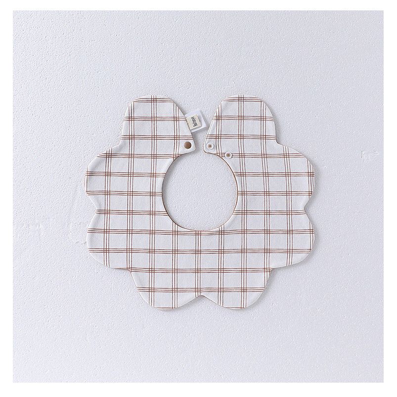 Adorable Simple Pattern Cotton Snap-on Flowers Shaped Bib-5