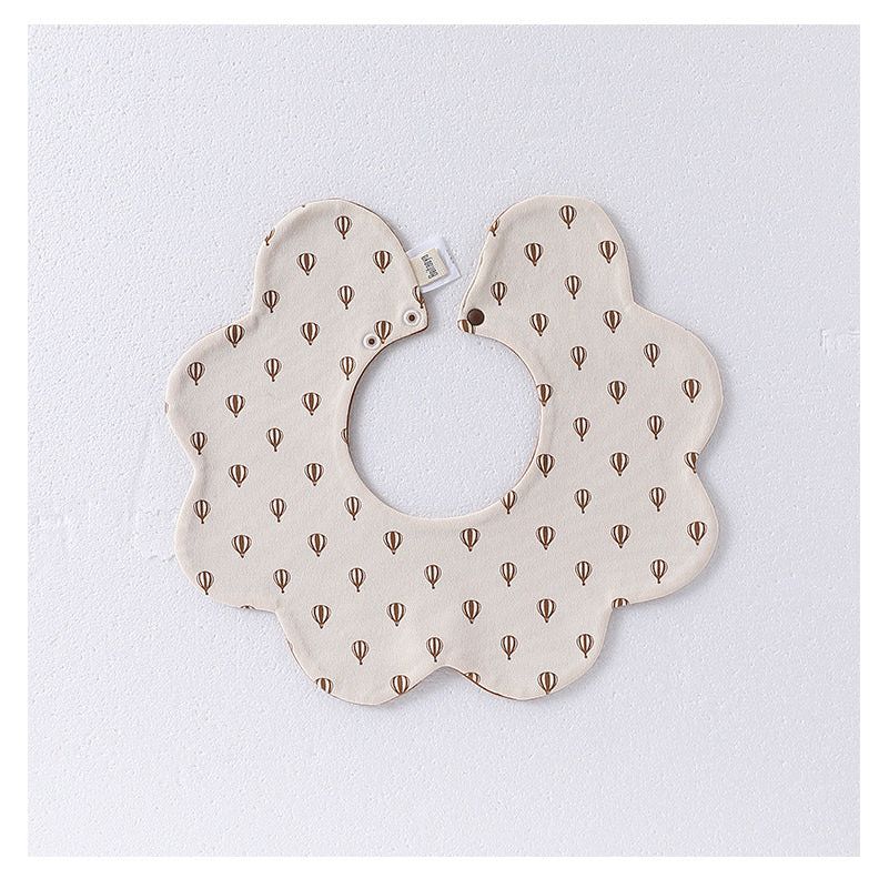 Adorable Simple Pattern Cotton Snap-on Flowers Shaped Bib-2