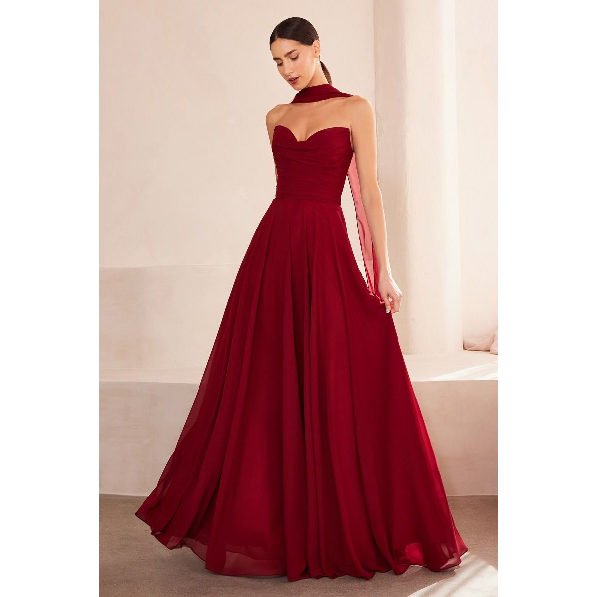 Strapless sweetheart neckline A-line dress-1