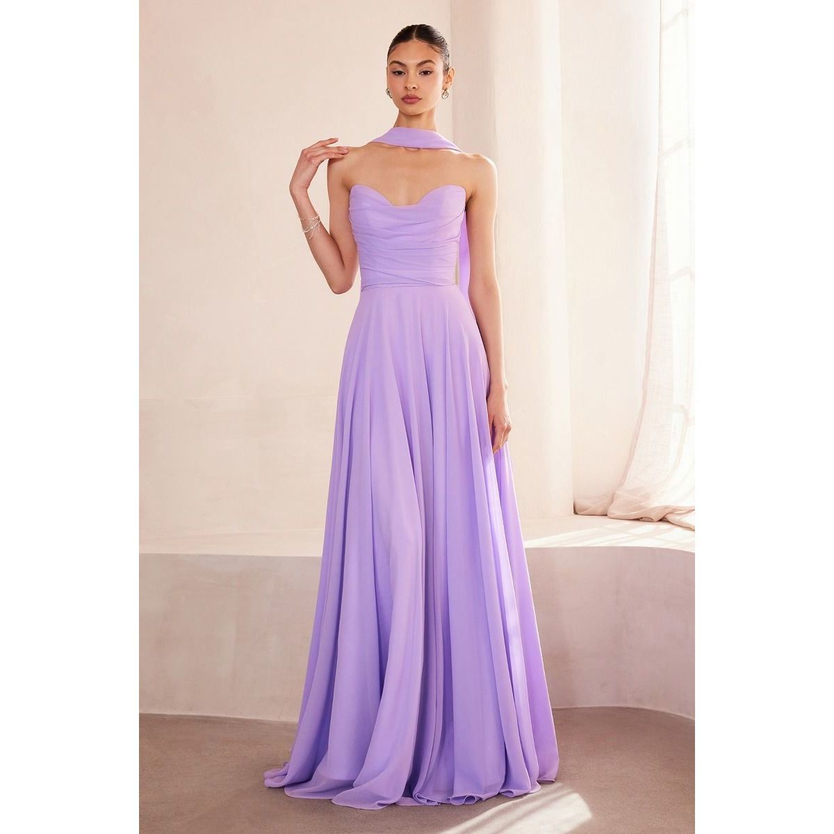 Strapless sweetheart neckline A-line dress-5