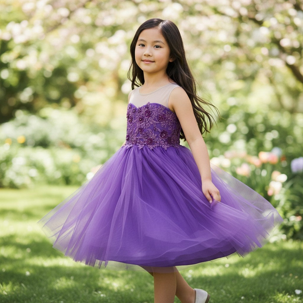 Regal Radiance: Whimsical Purple Gown for Enchanting Occasions