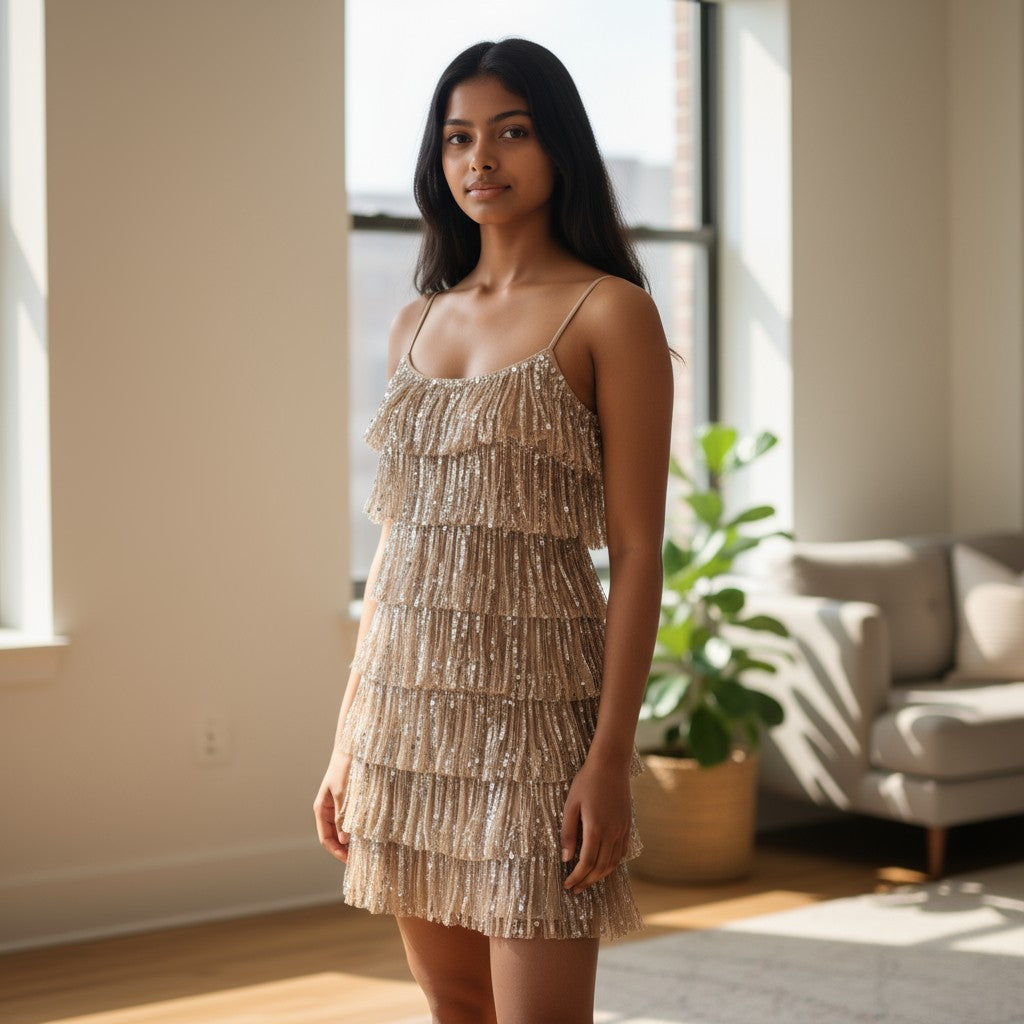 Glimmering Delight: The Perfect Party Fringe Dress