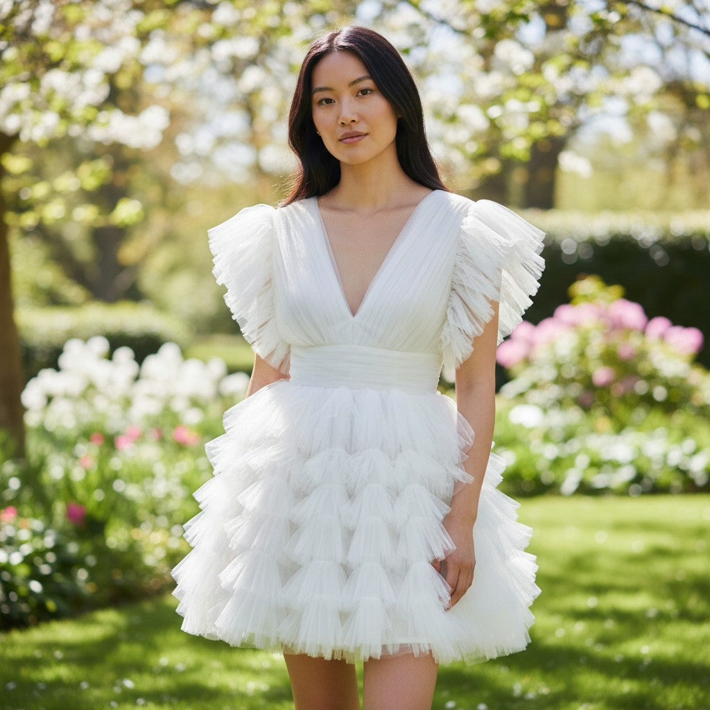Cloud Nine Ruffled Tulle Dress: Float Like a Feather