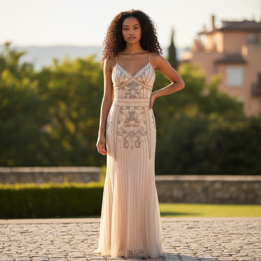Glimmering Glamour Evening Gown – Shine On, Stardust!