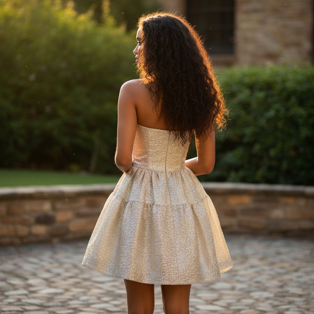 Glistening Dreams Strapless Cocktail Dress