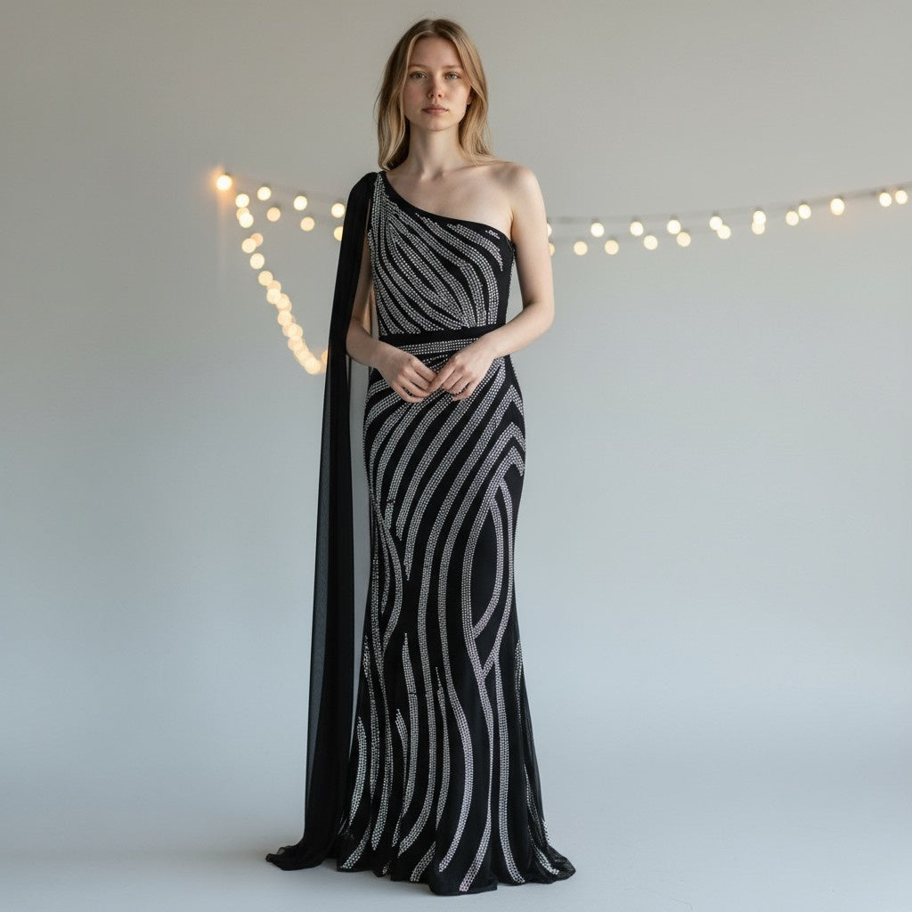 Glamour Wave: The One-Sleeved Stunner for Every Occasion