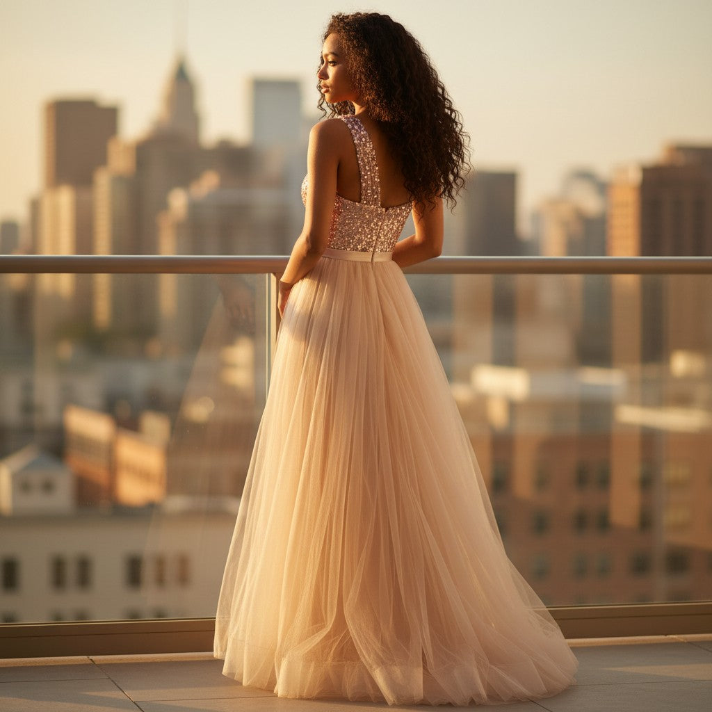 Glamorous One-Shoulder Sequin & Tulle Dress - Party Like a Star!